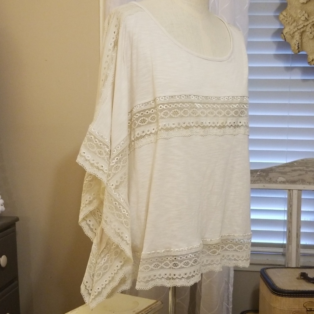 Lace Beige plus size top